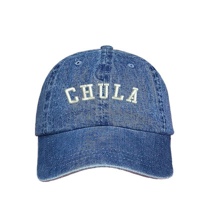 Light denim baseball hat with Chula embroidered in white - DSY Lifestyle 