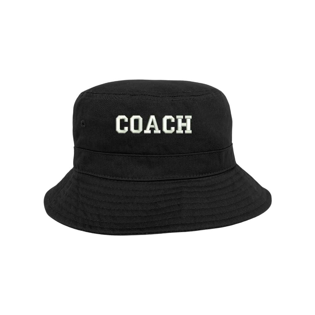 Embroidered Coach on black bucket hat - DSY Lifestyle