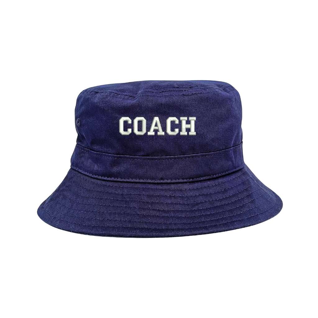 Embroidered Coach on navy bucket hat - DSY Lifestyle