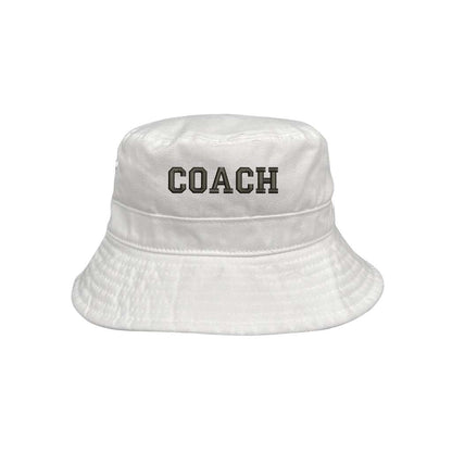 Embroidered Coach on white bucket hat - DSY Lifestyle