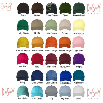 Color Chart for DSY Lifestyle Baseball Caps - DSY Lifestyle