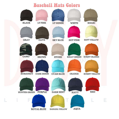 Baseball hat color chart