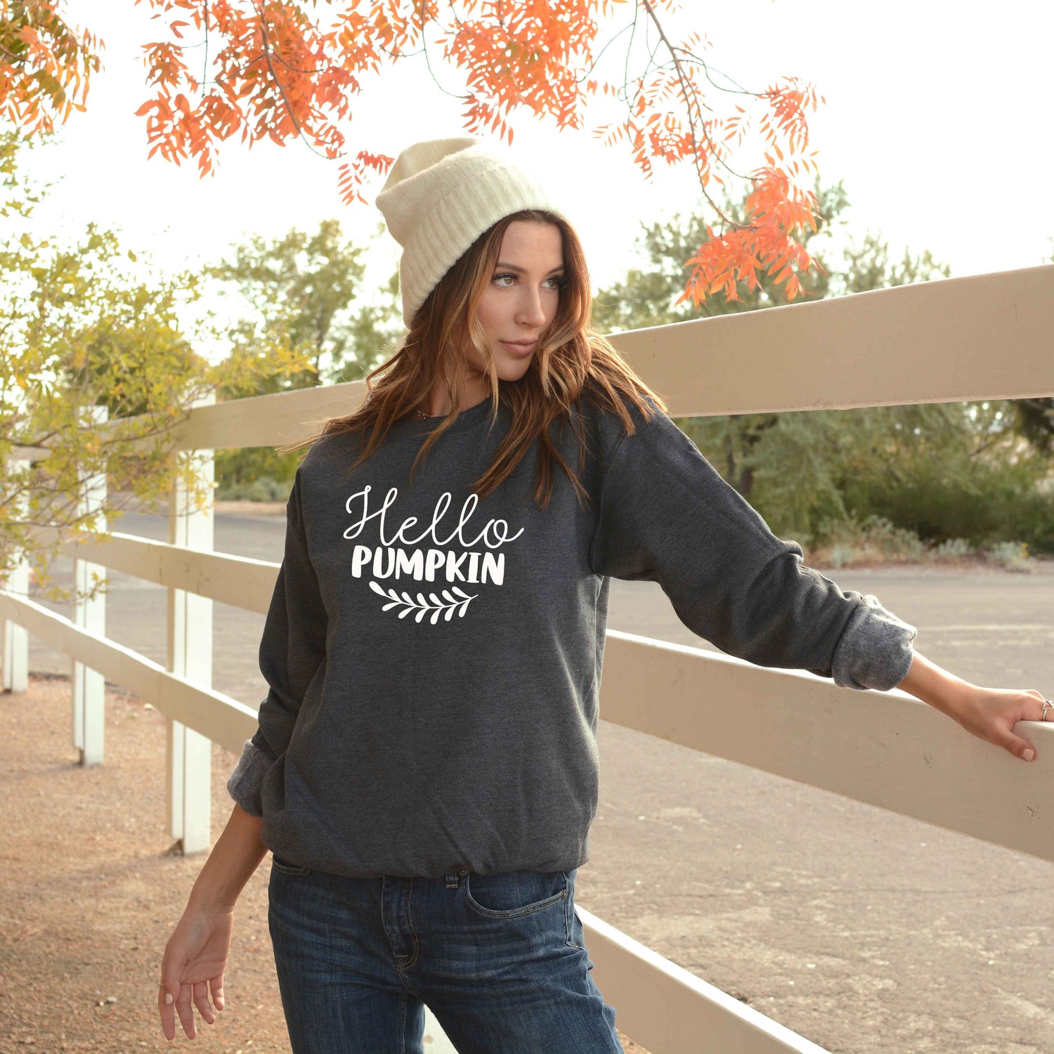 Hello Pumpkin Sweatshirt - Fall Crewneck Sweatshirt