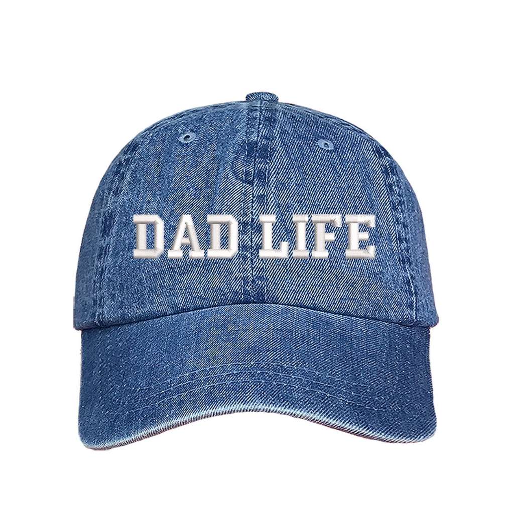 Light Denim Baseball Hat embroidered with Dad Life - DSY Lifestyle