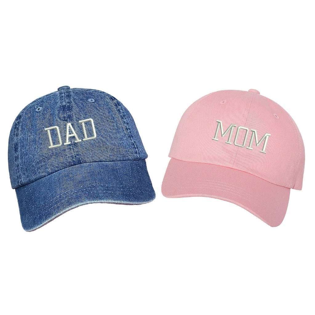Dad &amp; Mom Baseball Hats embroidered in white - DSY Lifestyle