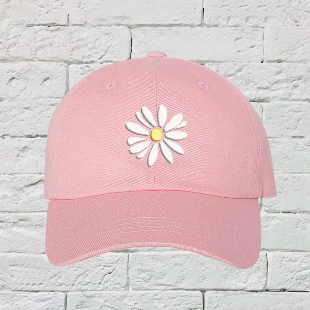 Daisy Flower embroidered light pink baseball cap - DSY Lifestyle