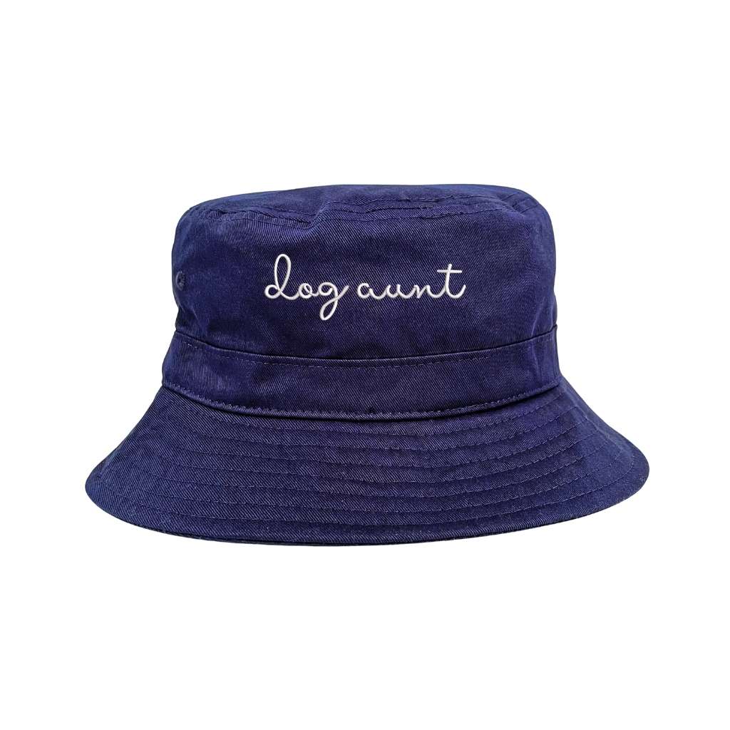 Embroidered Dog Aunt on navy bucket hat - DSY Lifestyle