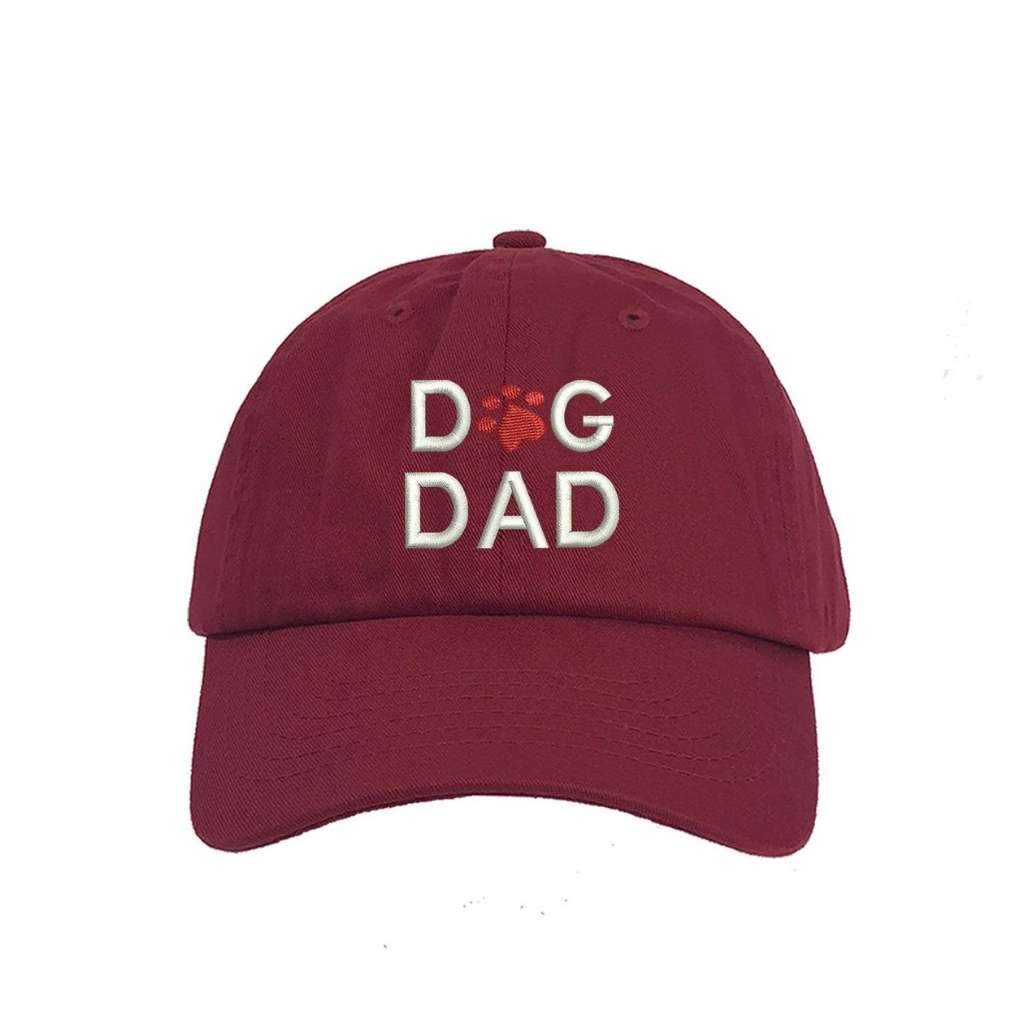 Embroidered Dog Dad on burgundy baseball hat - DSY Lifestyle