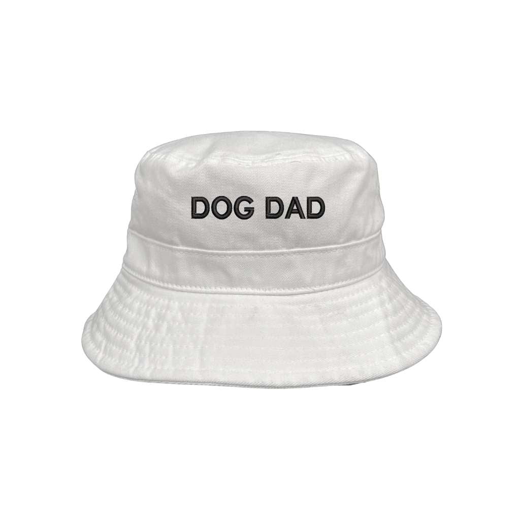 Embroidered Dog Dad on white bucket hat - DSY Lifestyle