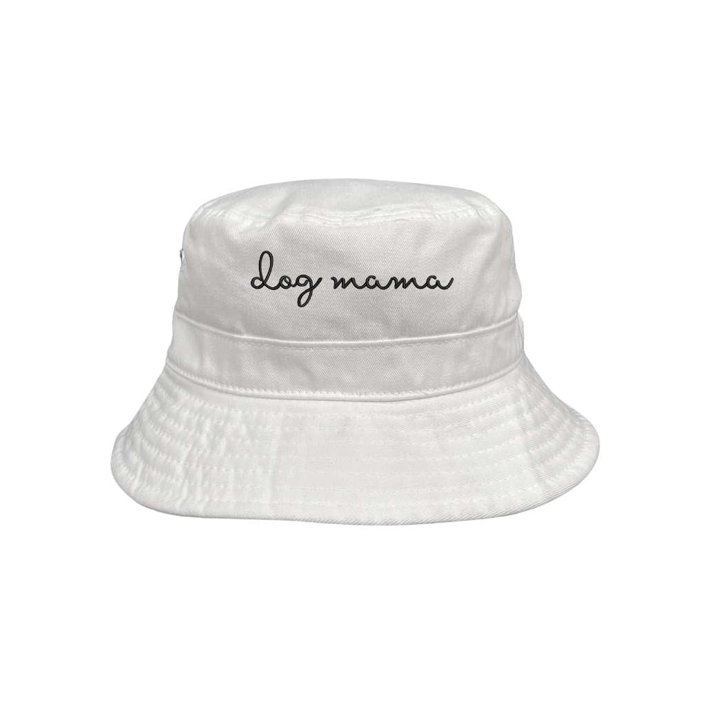 Embroidered Dog Mama on white bucket hat - DSY Lifestyle