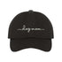 Black baseball hat embroidered with dog mom in white - DSY Lifestyle