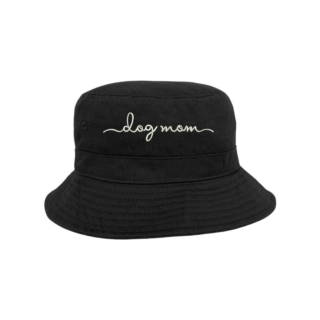 Embroidered Dog Mom on black bucket hat - DSY Lifestyle