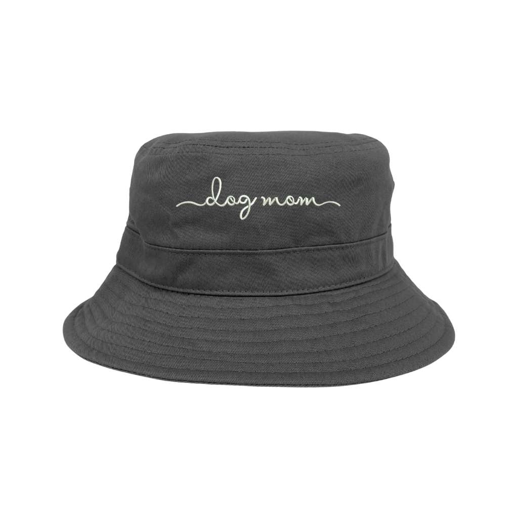 Embroidered Dog Mom on gray bucket hat - DSY Lifestyle