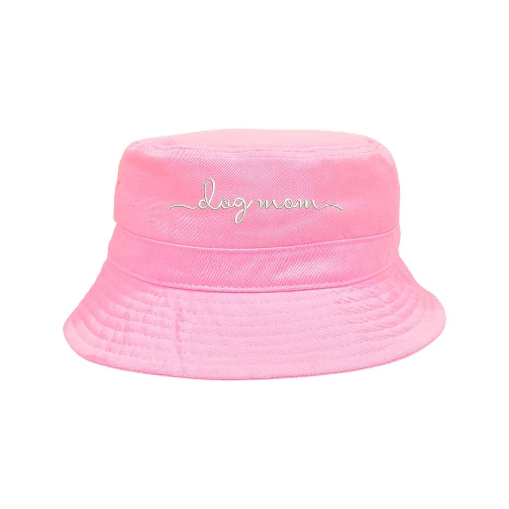 Embroidered Dog Mom on pink bucket hat - DSY Lifestyle