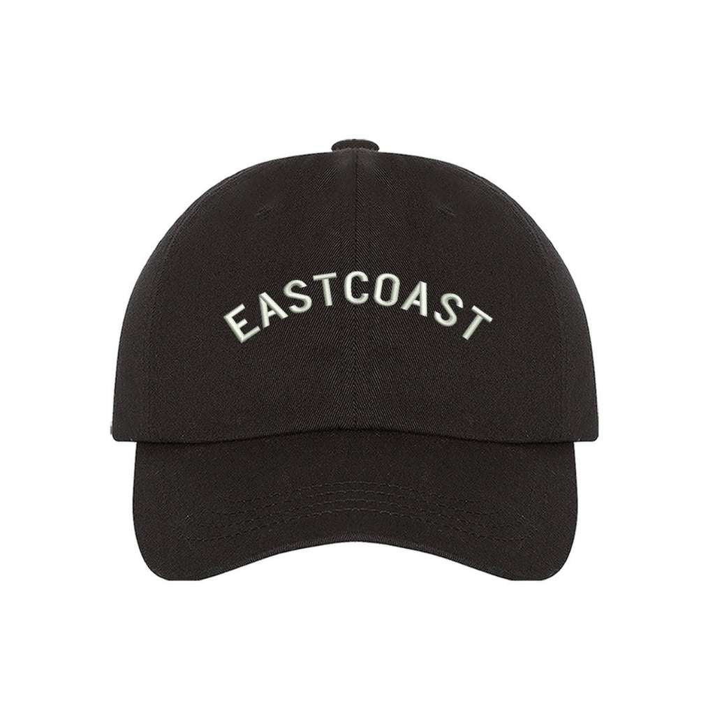 Black Baseball Hat embroidered with East Coast in White - DSY Lifestyle