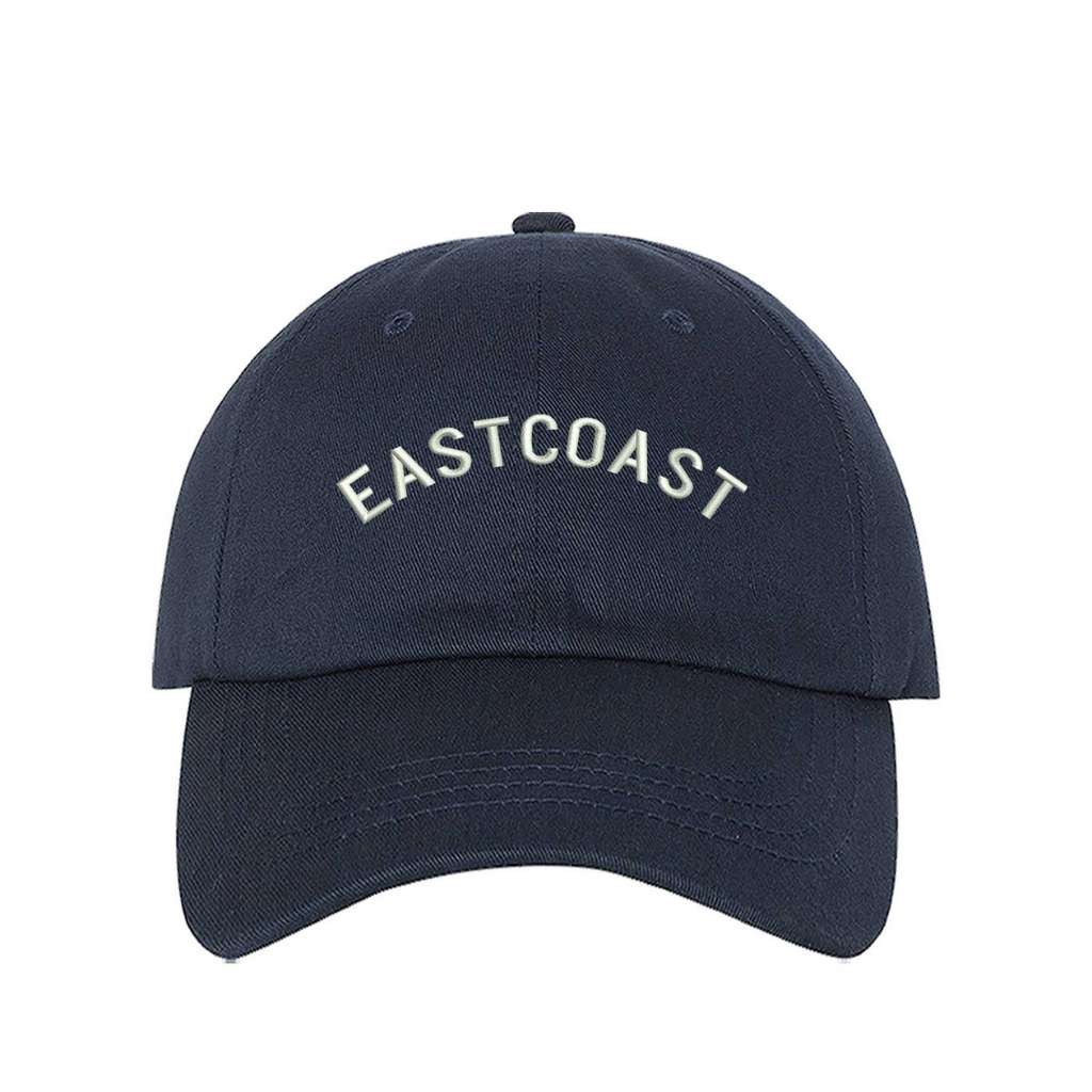 Navy Blue Baseball Hat embroidered with East Coast in White - DSY Lifestyle