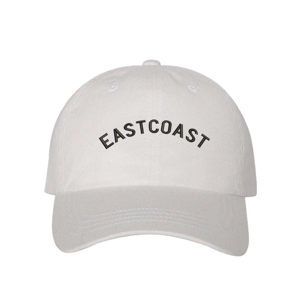 White Baseball Hat embroidered with East Coast in White - DSY Lifestyle
