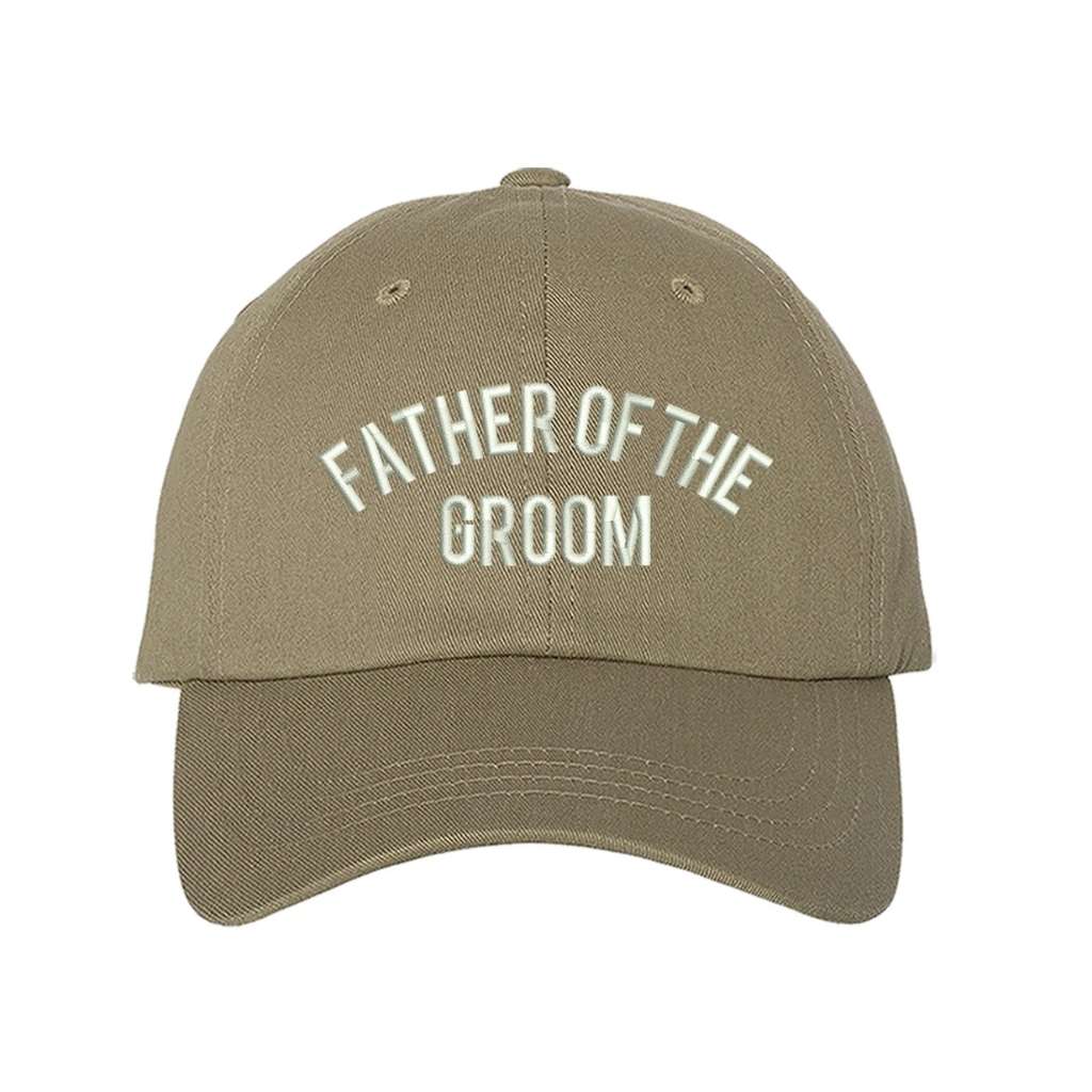 Khaki  baseball cap embroidered with Father of the groom in white - DSY Lifestyle