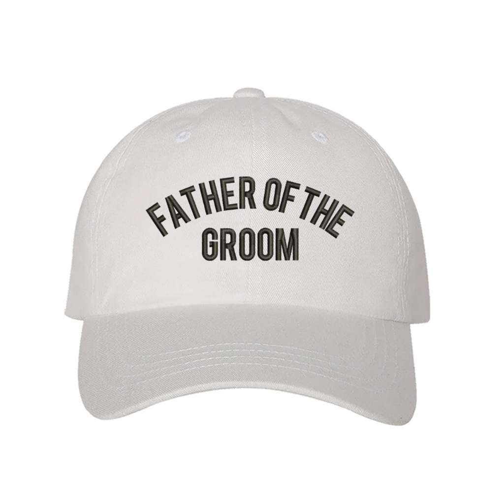 White baseball cap embroidered with Father of the groom in black- DSY Lifestyle
