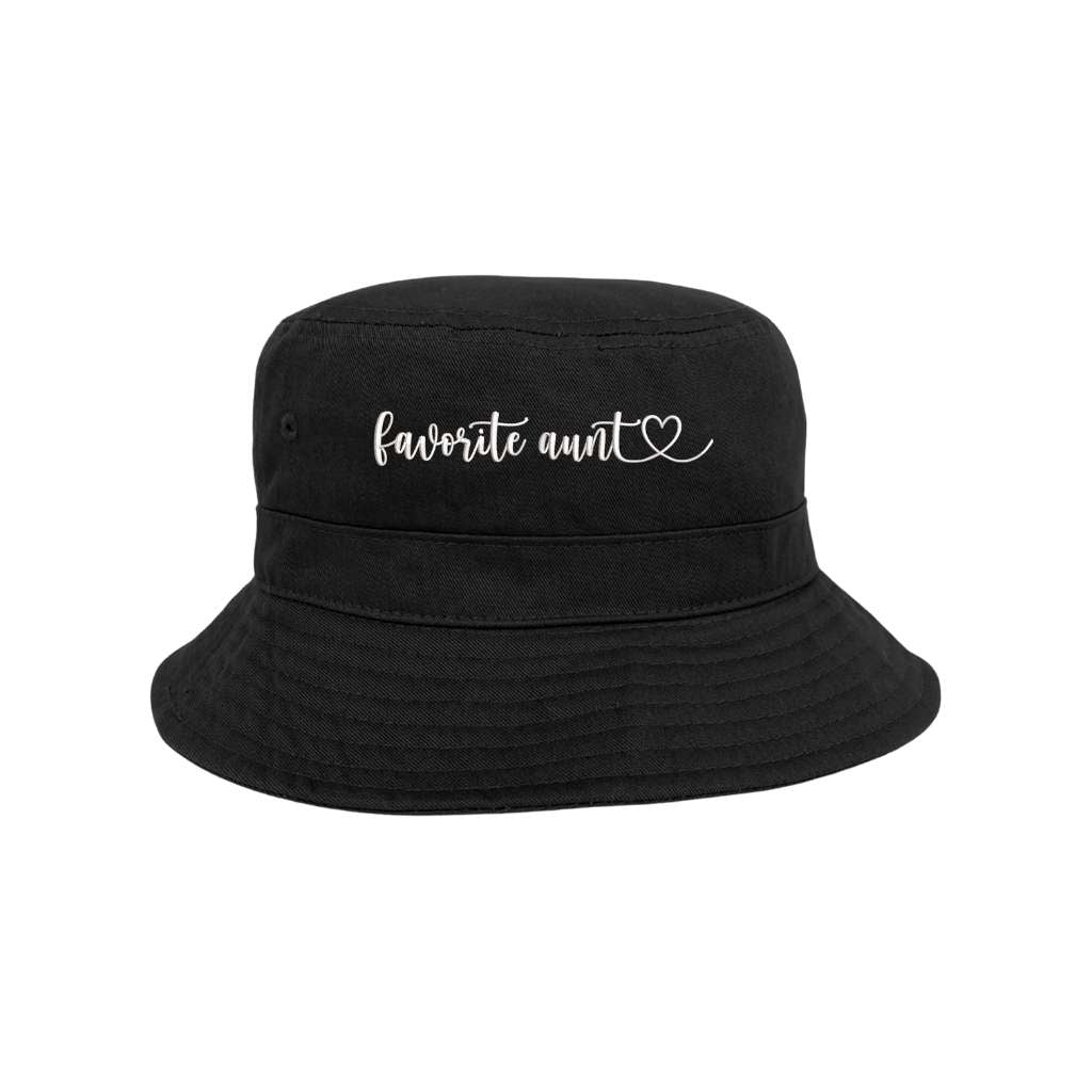 Embroidered Favorite Aunt on black bucket hat - DSY Lifestyle