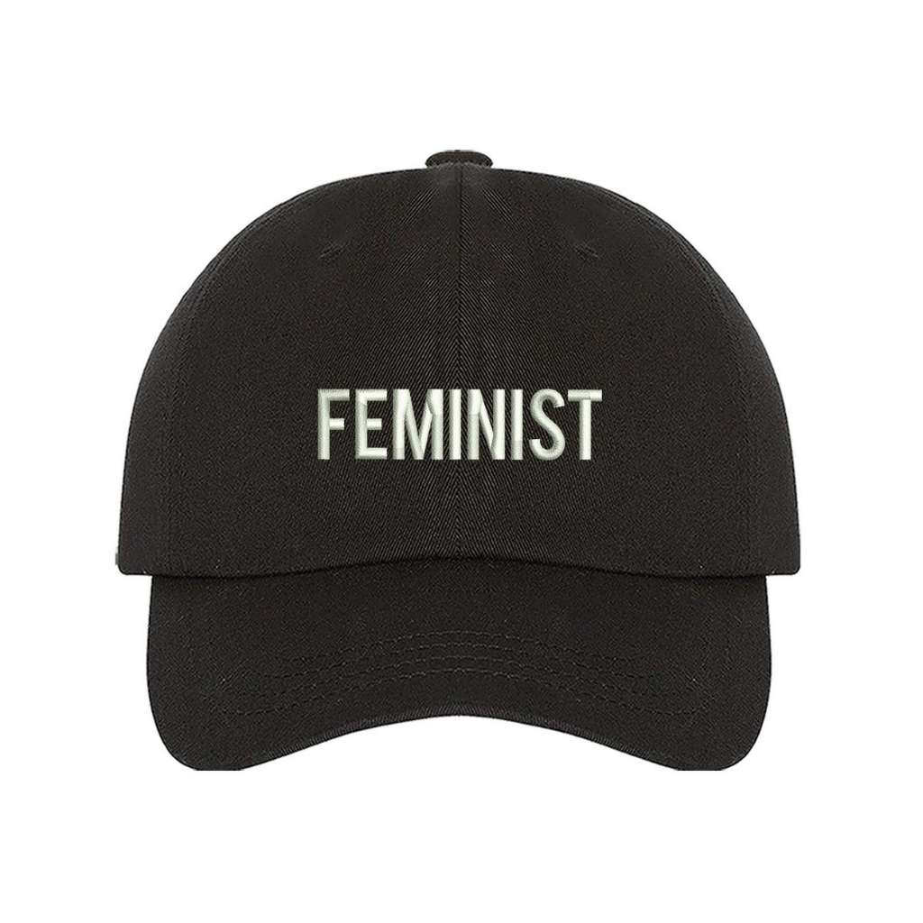 Black dad hat with FEMINIST embroidered in white - DSY Lifestyle