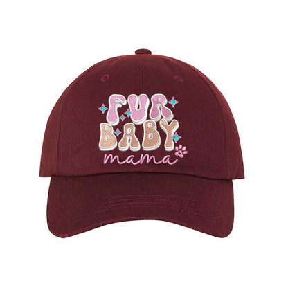 Fur Baby Mama burgundy Embroidered Hat
