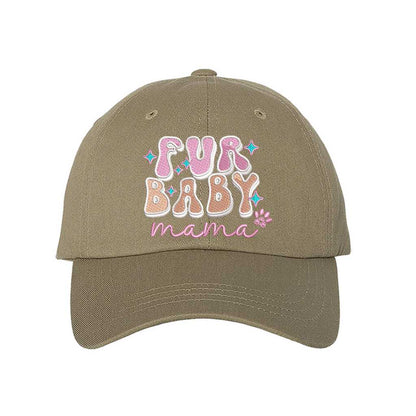 Fur Baby Mama Khaki Embroidered Hat