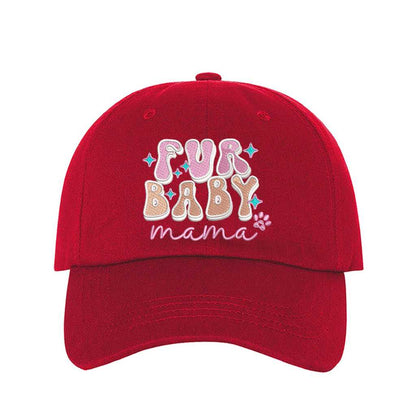 Fur Baby Mama Red Embroidered Hat