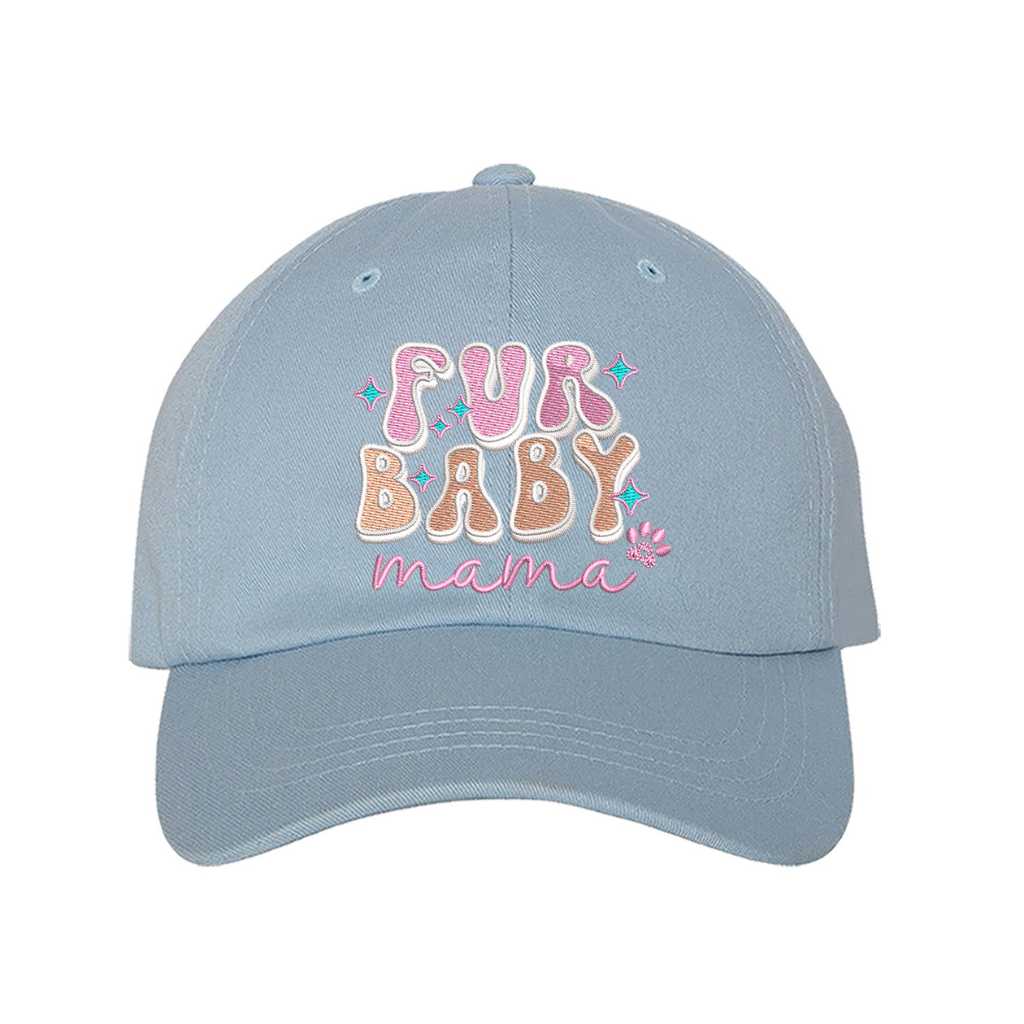 Fur Baby Mama Sky Blue Embroidered Hat