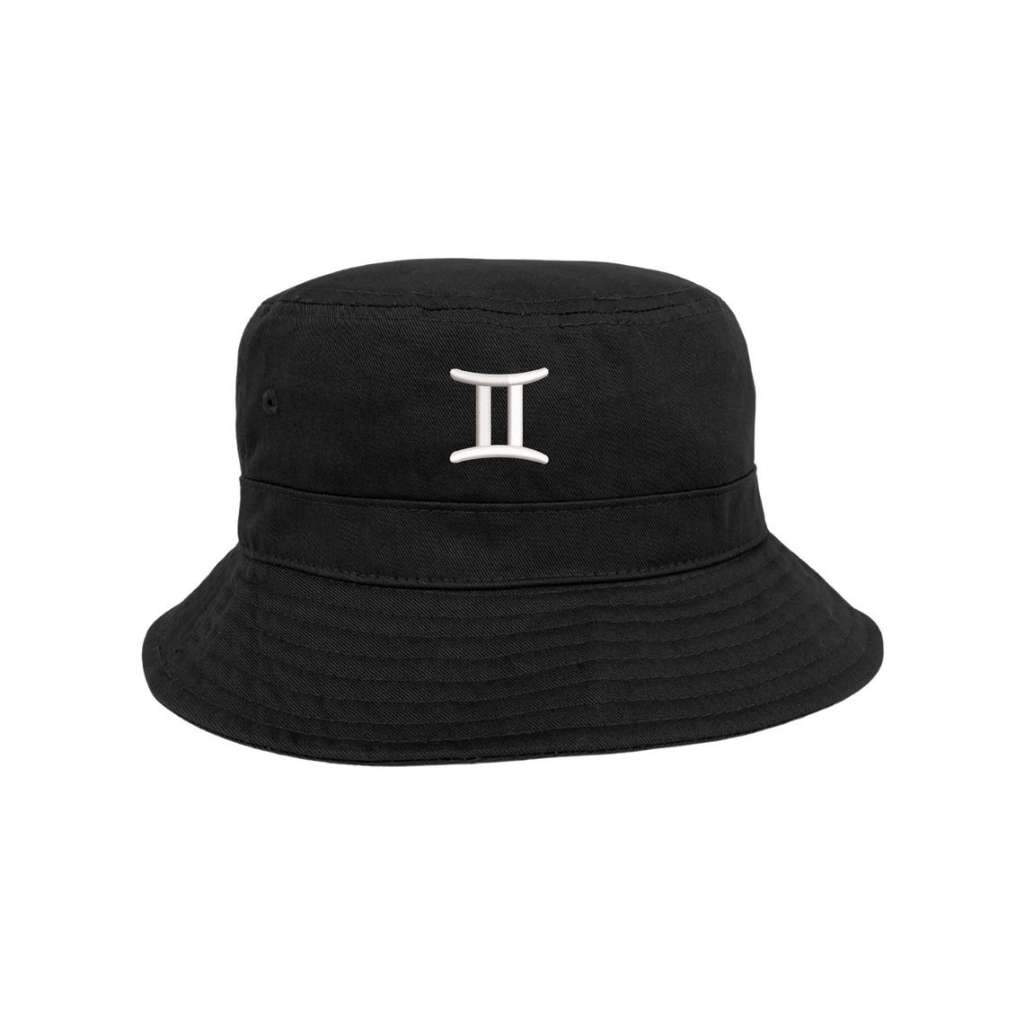 Embroidered Gemini  black bucket hat DSY Lifestyle