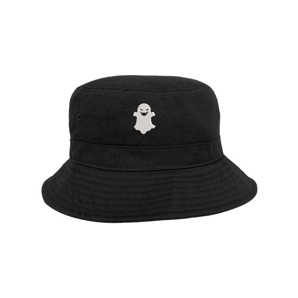Embroidered ghost on black bucket hat - DSY lifestyle