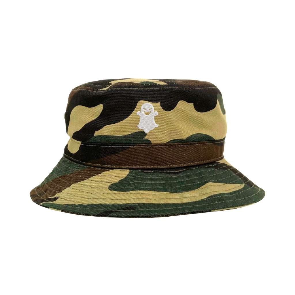 Embroidered ghost on camo bucket hat - DSY lifestyle