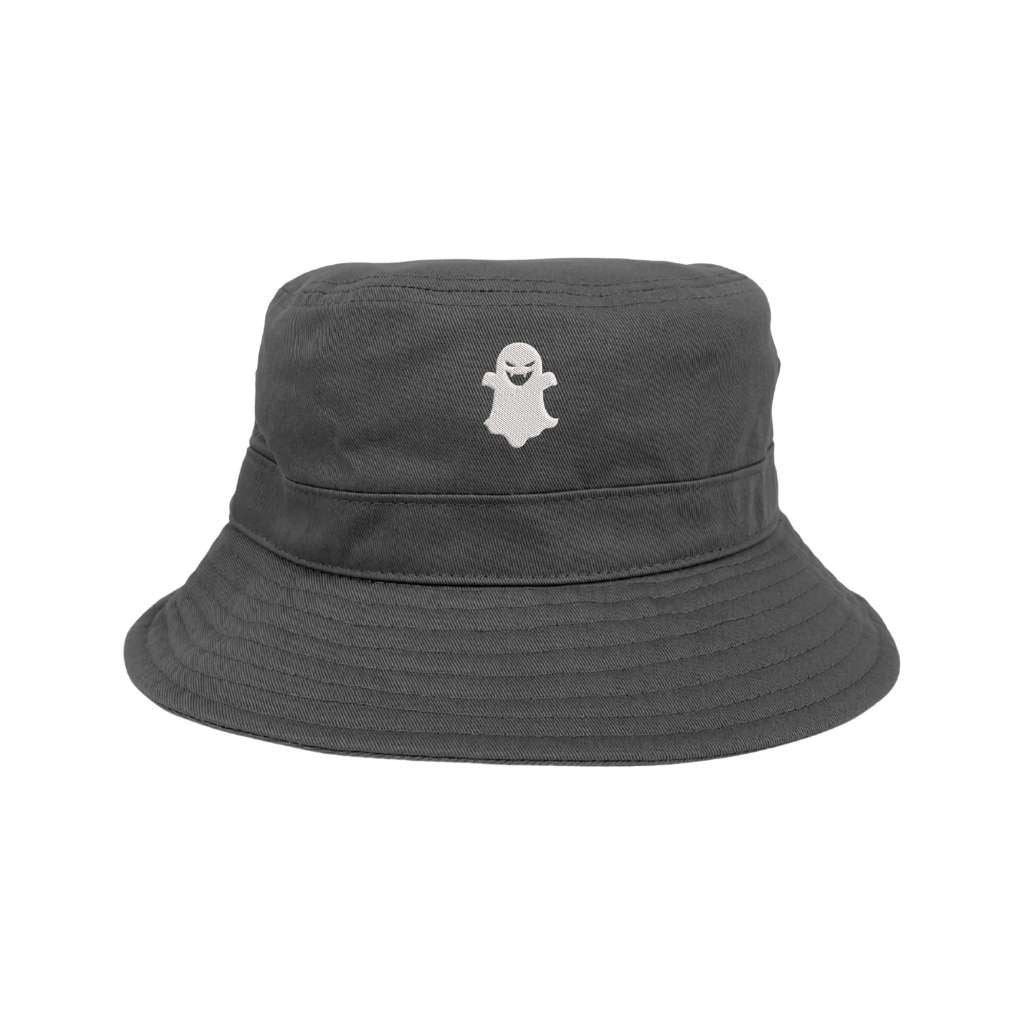 Embroidered ghost on grey bucket hat - DSY lifestyle