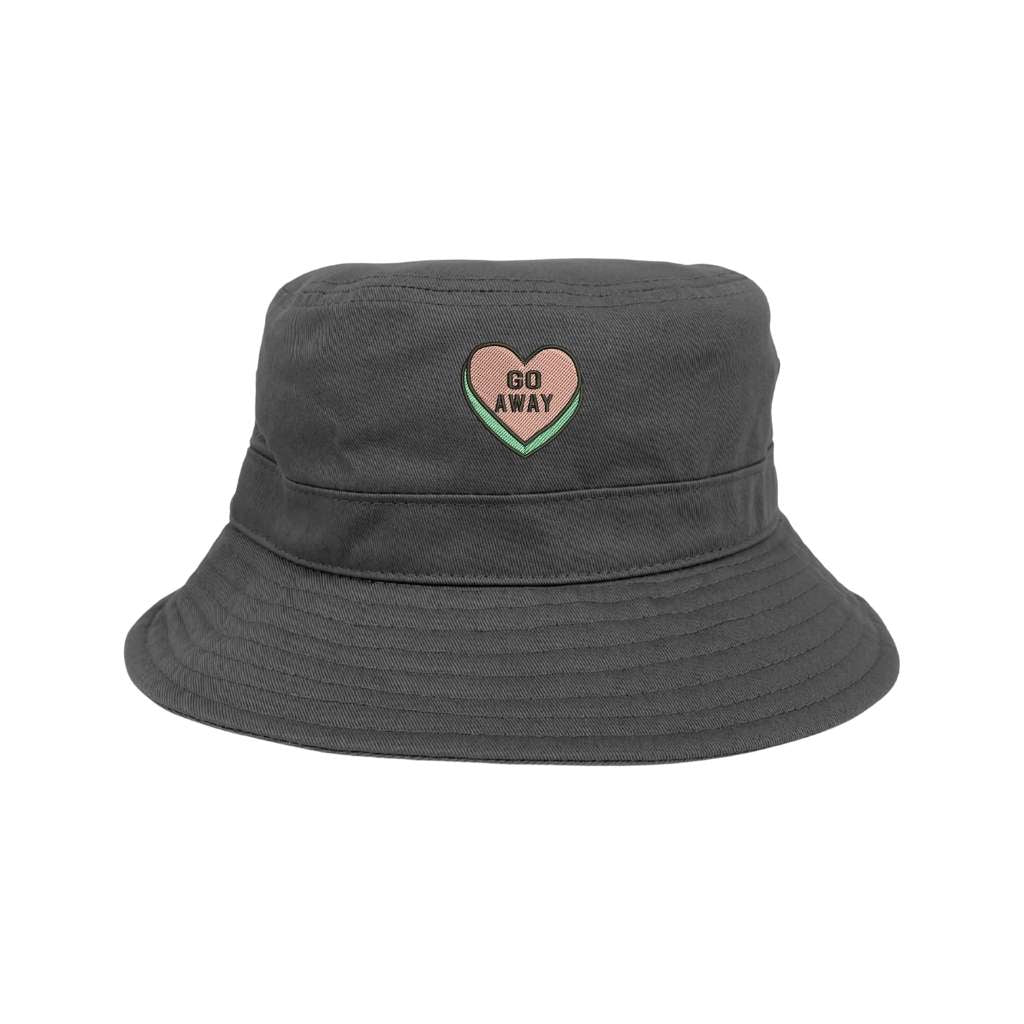 Embroidered Go Away on grey bucket hat - DSY Lifestyle