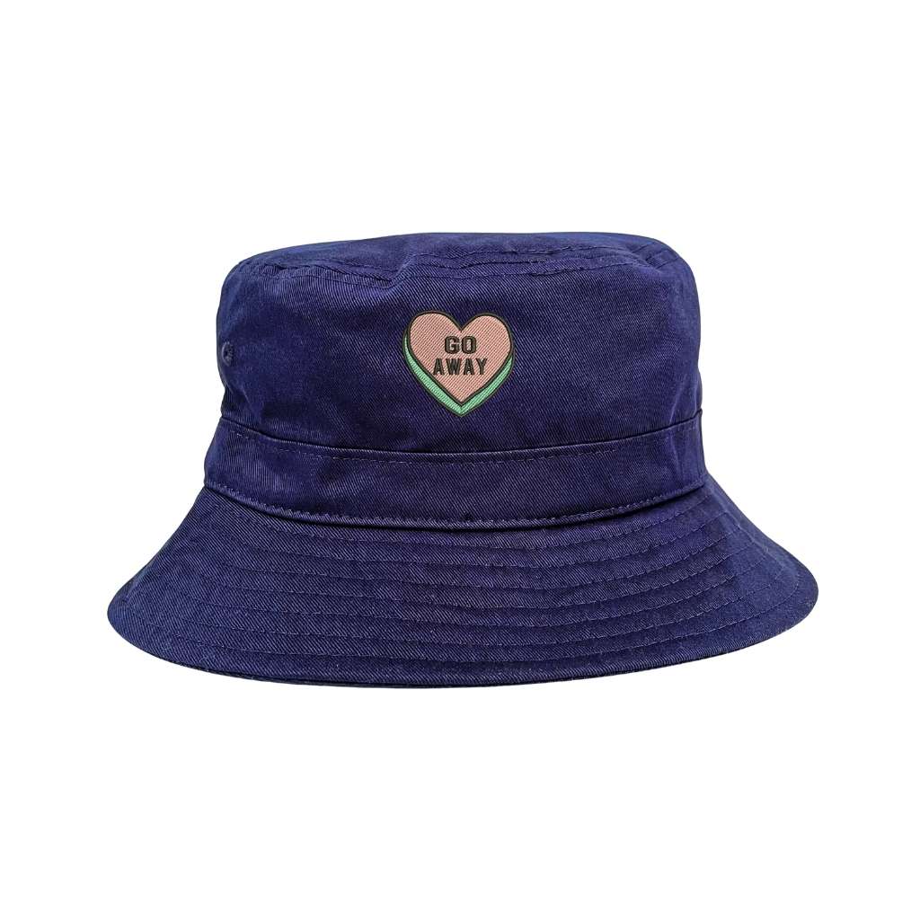 Embroidered Go Away on navy bucket hat - DSY Lifestyle
