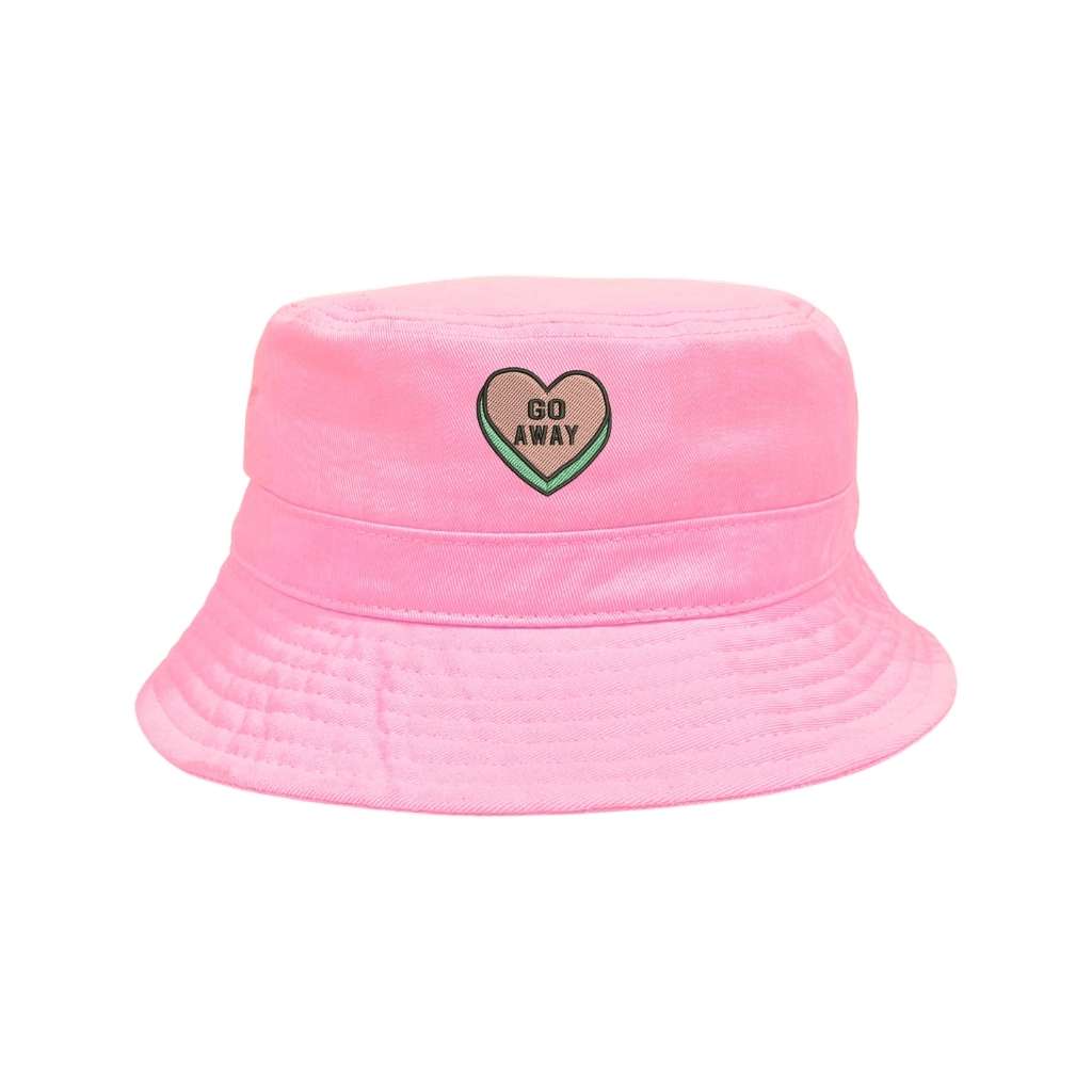 Embroidered Go Away on pink bucket hat - DSY Lifestyle