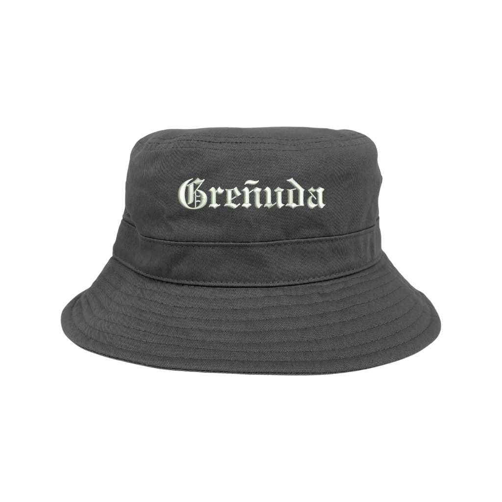 Embroidered Grenuda on grey bucket hat - DSY Lifestyle
