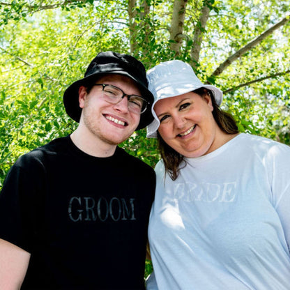 Couple wearing wedding pictures Black Groom tshirt White Bride Tshirt - DSY Lifestyle