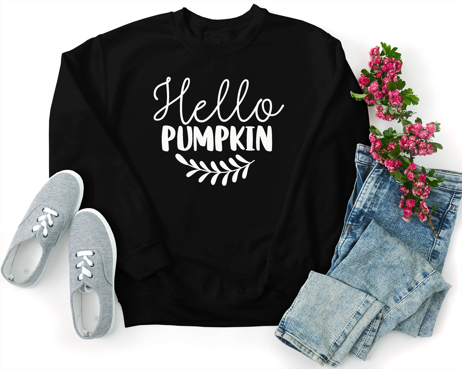Hello Pumpkin Sweatshirt - Fall Crewneck Sweatshirt