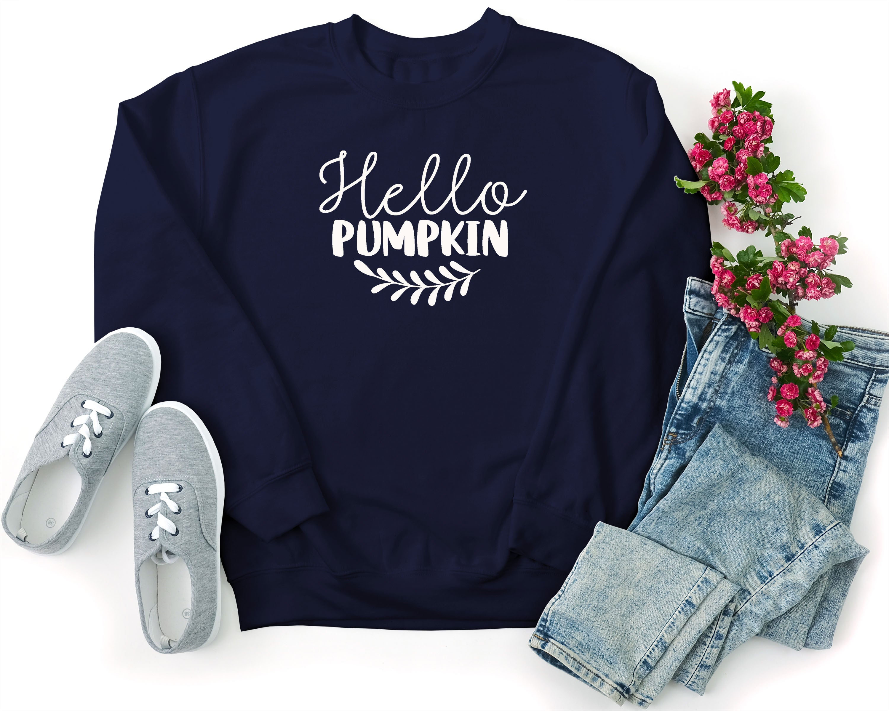 Hello Pumpkin Sweatshirt - Fall Crewneck Sweatshirt