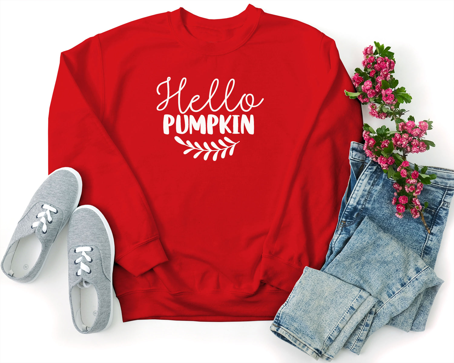 Hello Pumpkin Sweatshirt - Fall Crewneck Sweatshirt