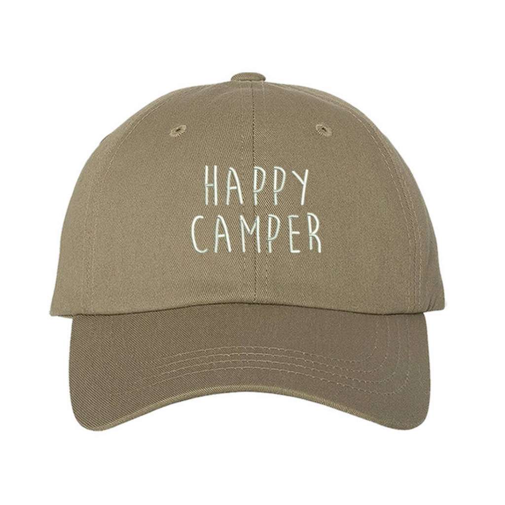 Happy Camper Khaki Baseball Hat - DSY Lifestyle