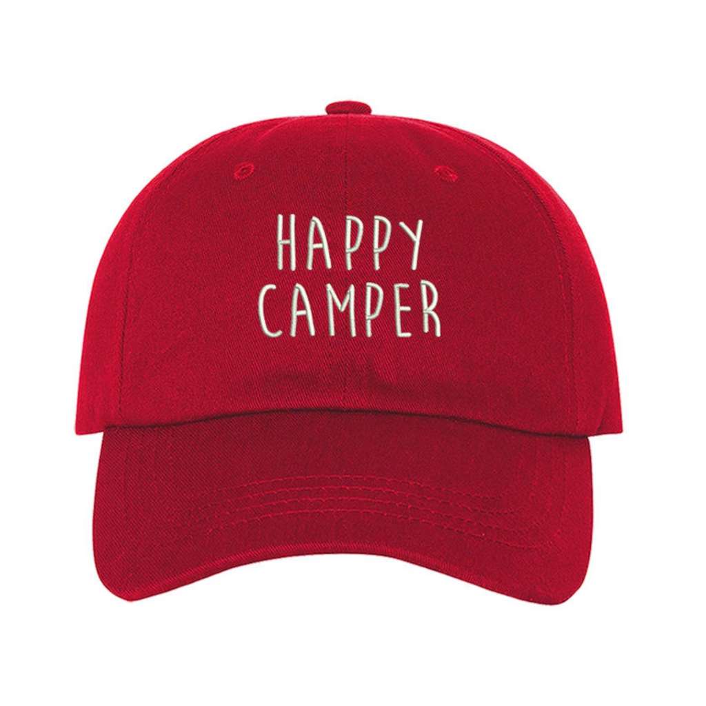 Happy Camper Red Baseball Hat - DSY Lifestyle