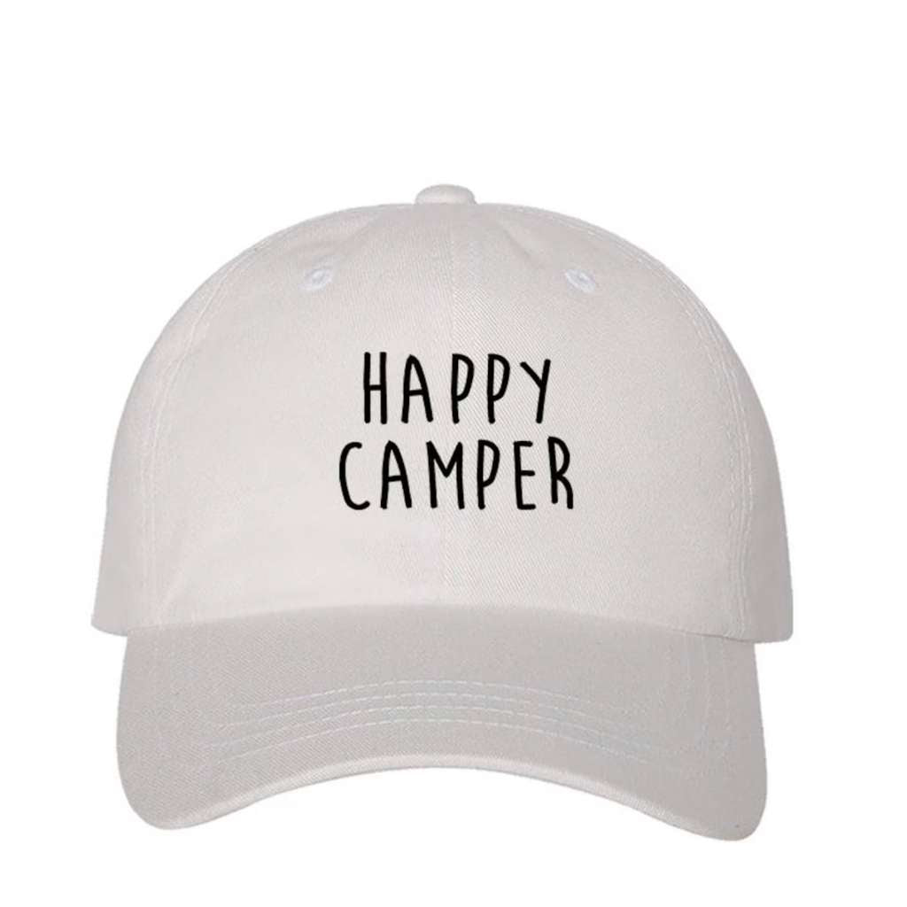 Happy Camper White Baseball Hat - DSY Lifestyle