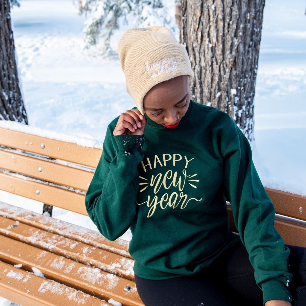 Happy New Year Embroidered Sweatshirt