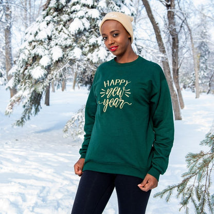 Happy New Year Embroidered Sweatshirt