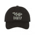 Black baseball hat with Hello Thirty embroidered in white - DSY Lifestyle