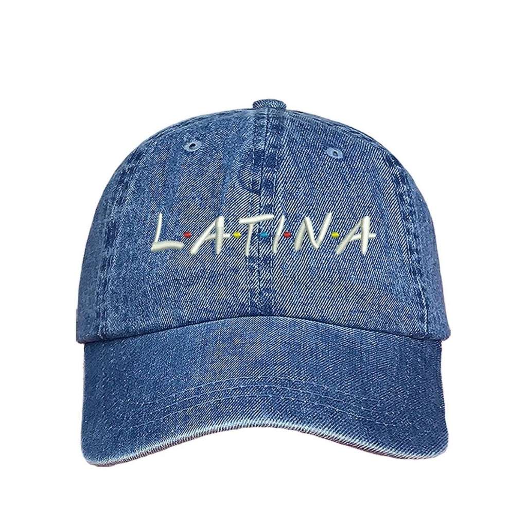 Light denim baseball hat with LATINA embroidered in white - DSY Lifestyle