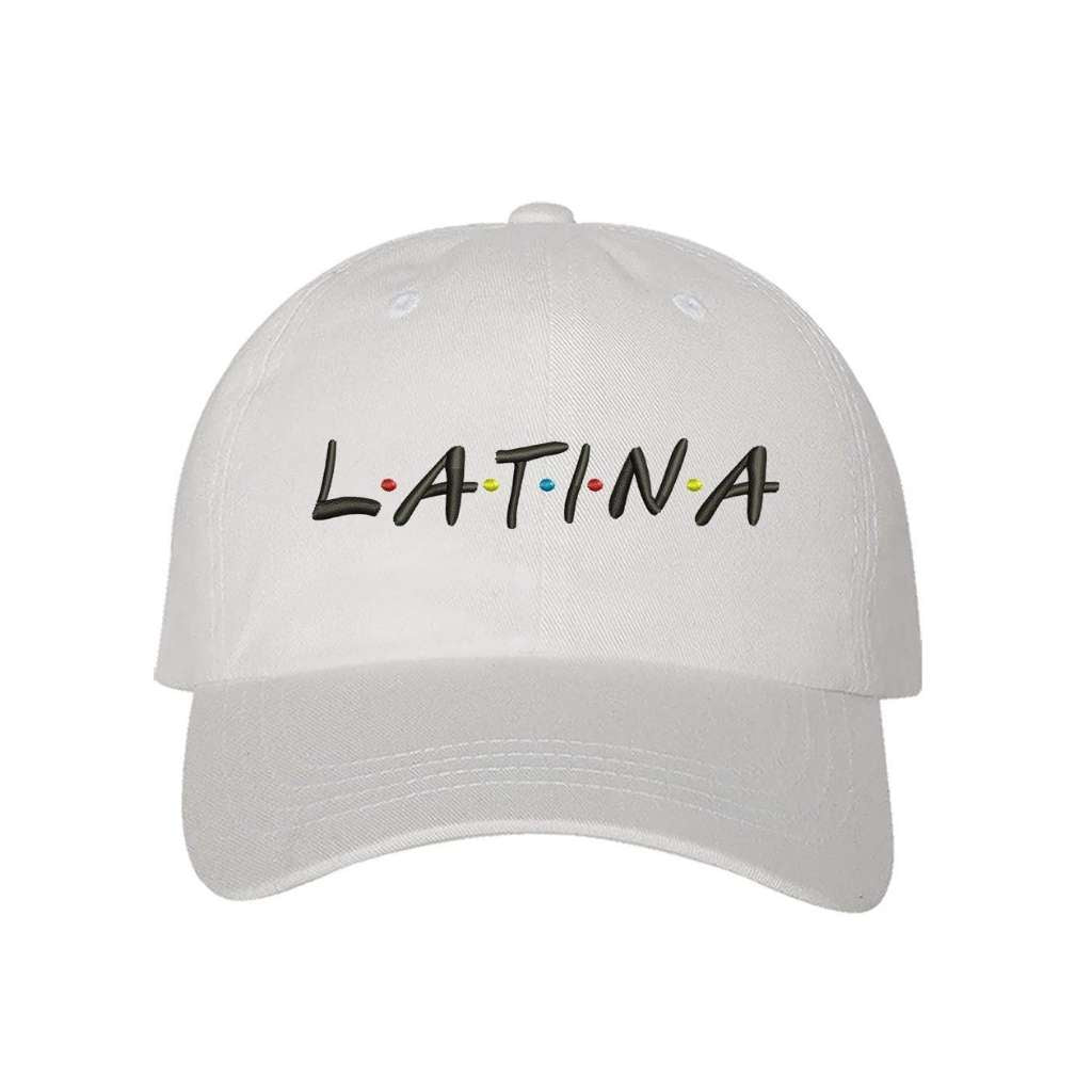 White baseball hat with LATINA embroidered in black - DSY Lifestyle