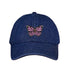 Embroidered light pink butterfly on dark denim baseball hat - DSY Lifestyle